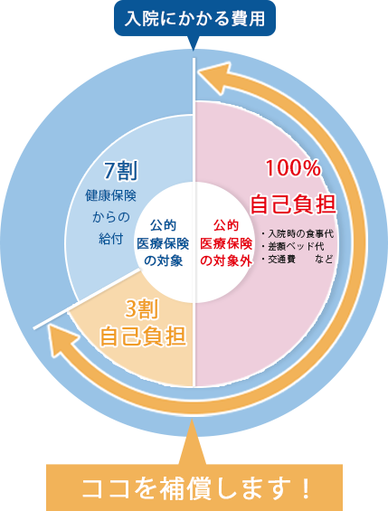 入院費用負担のグラフ